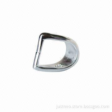 Solid 925 sterling silver/figure D-shaped pinch bail pendant connector
